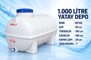 1000 L Yatay Su Deposu