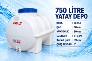 750 L Yatay Su Deposu