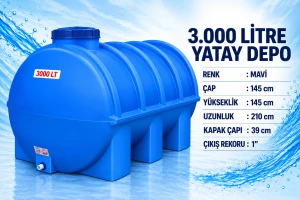3000 L Yatay Su Deposu