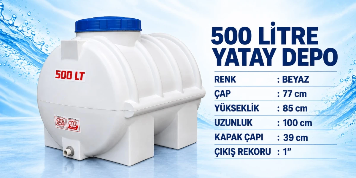 500 L Yatay Su Deposu