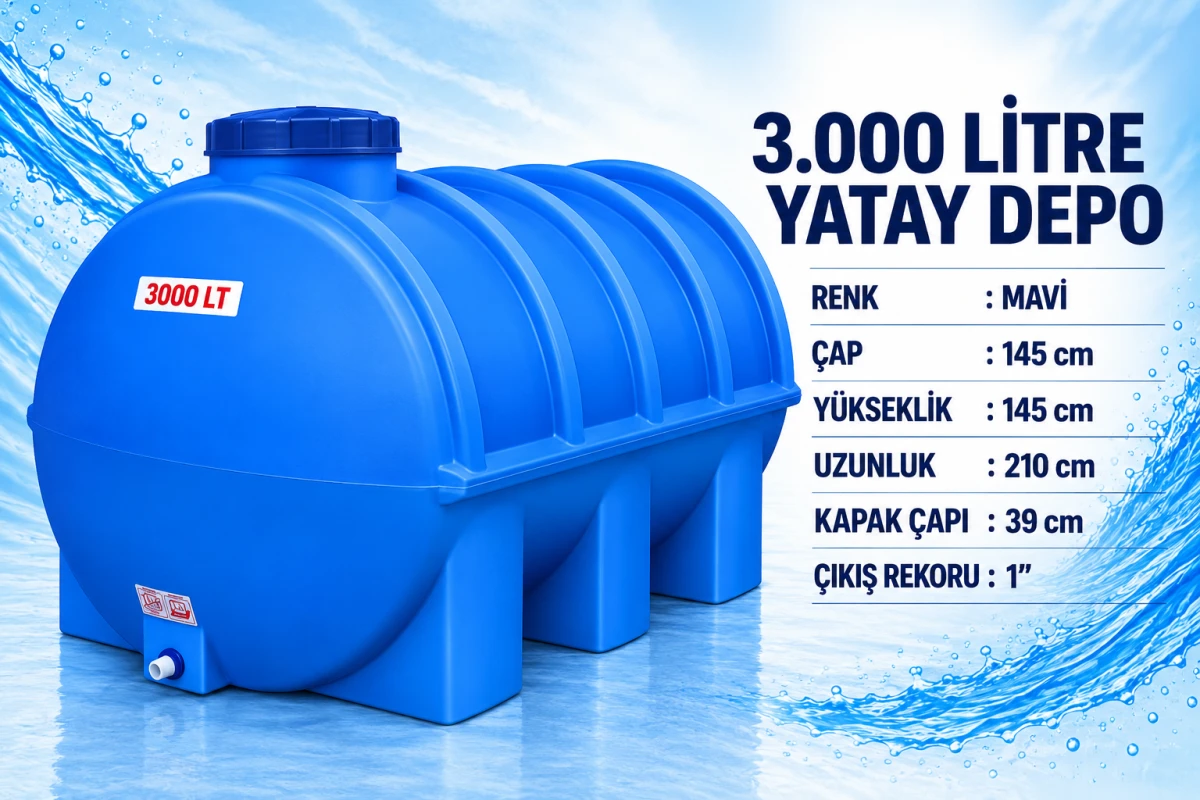 3000 L Yatay Su Deposu